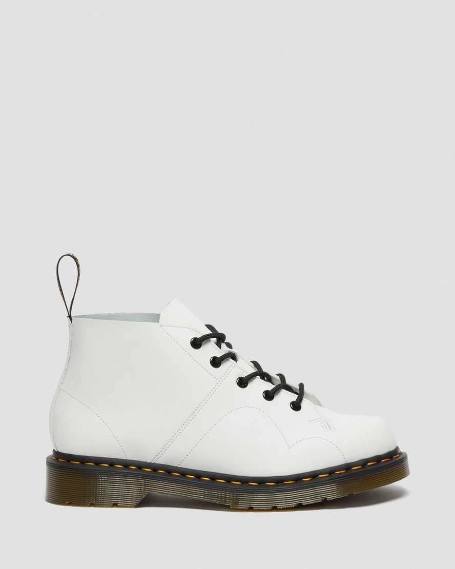 vita dr martens church smooth monkey-stövlar för män