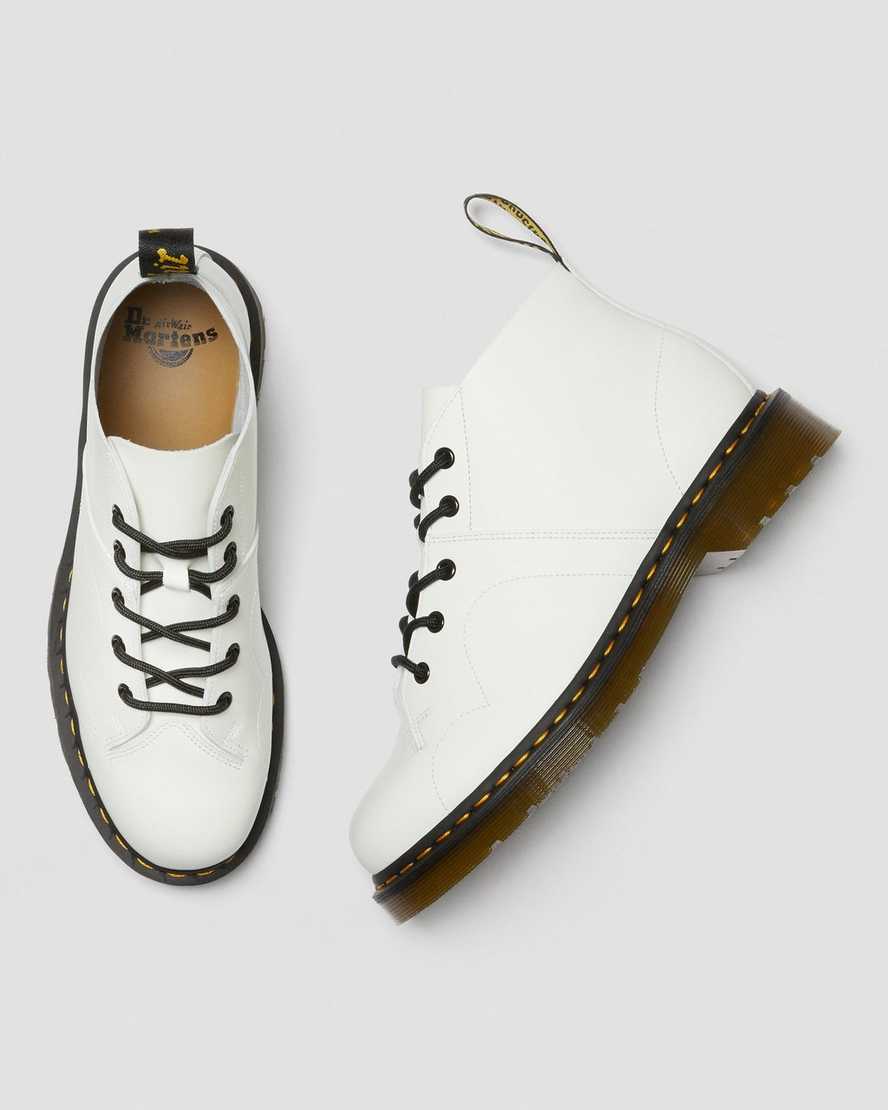 vita dr martens church smooth monkey-stövlar för män