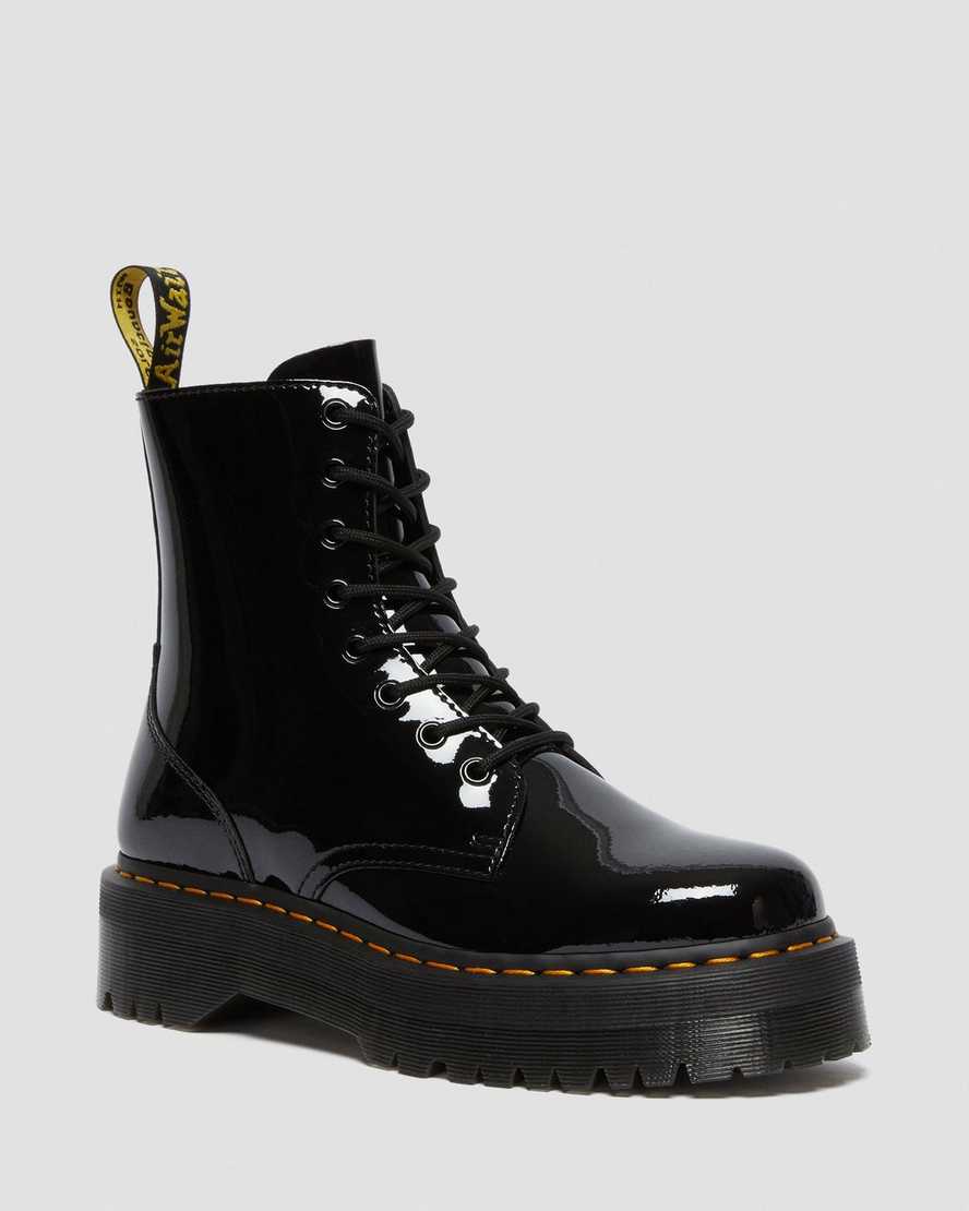 svarta dr martens jadon patent herr platåstövlar