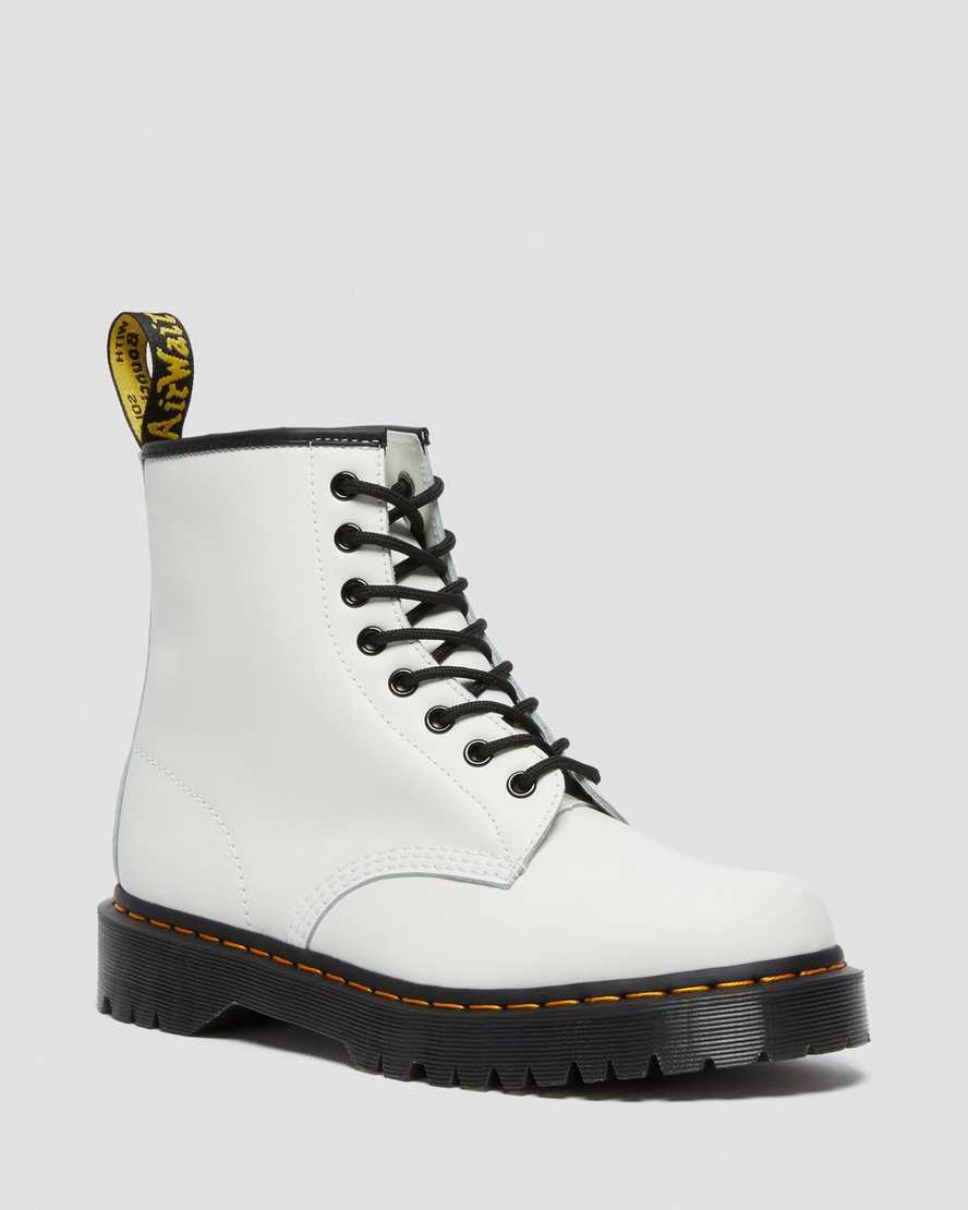 vita dr martens 1460 bex smooth herr platåstövlar