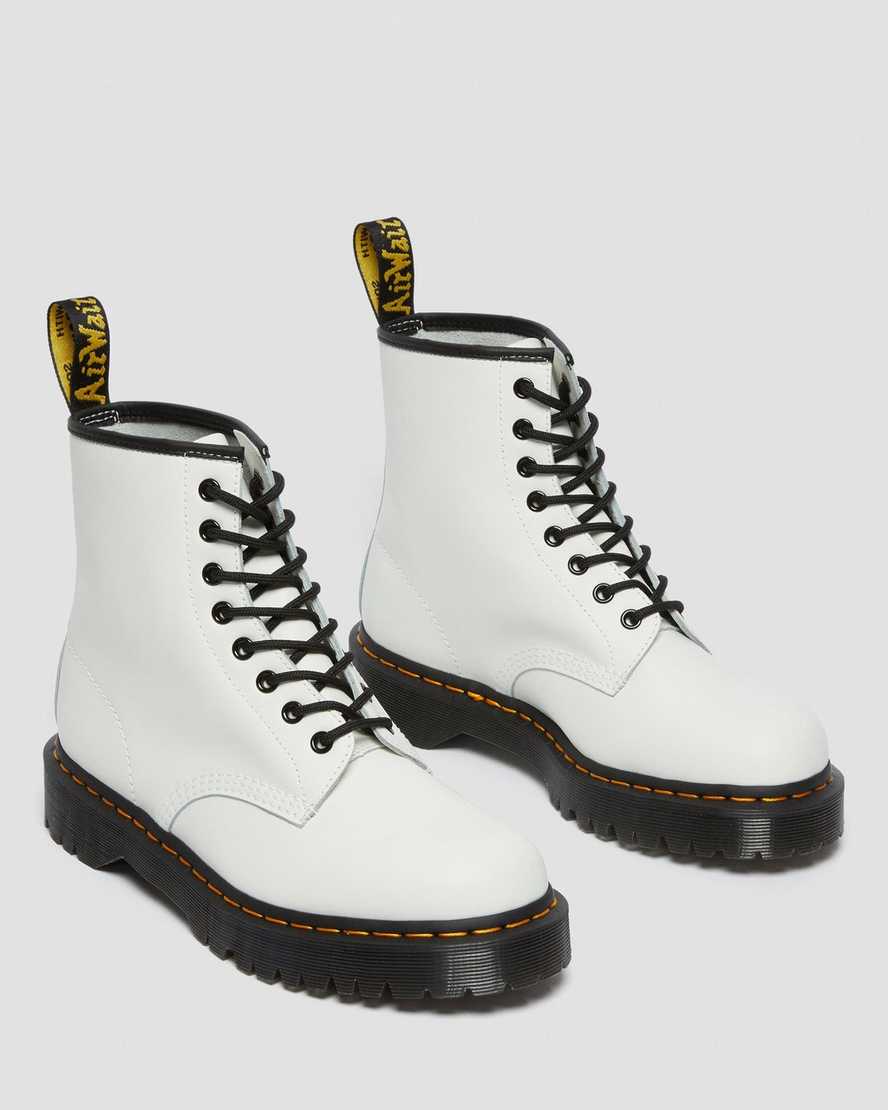 vita dr martens 1460 bex smooth herr platåstövlar