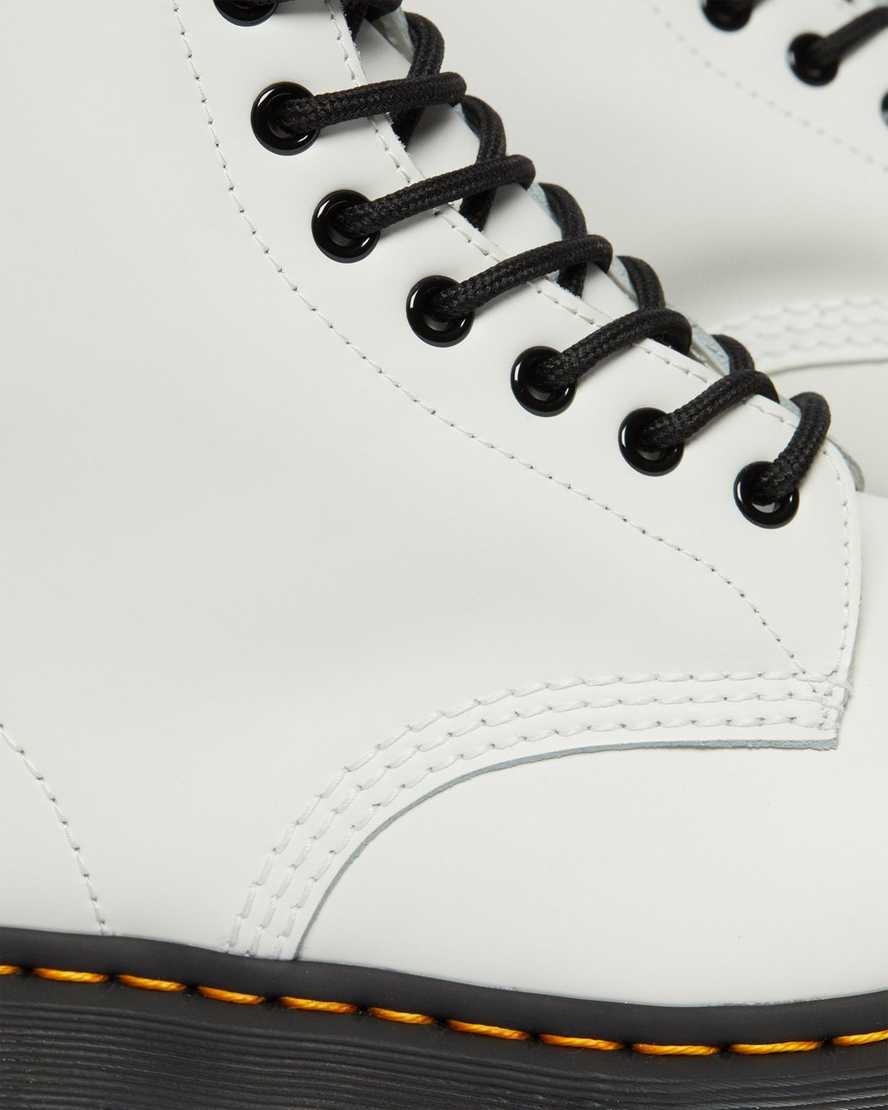 vita dr martens 1460 bex smooth herr platåstövlar