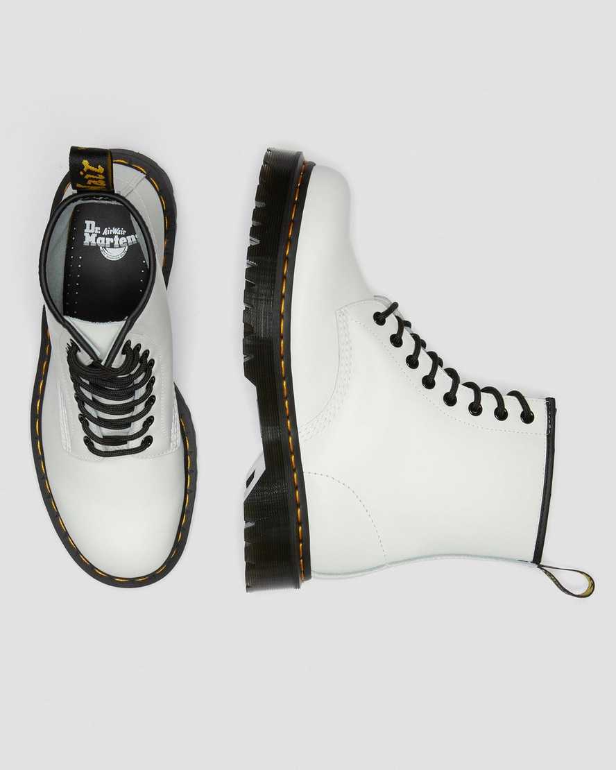 vita dr martens 1460 bex smooth herr platåstövlar