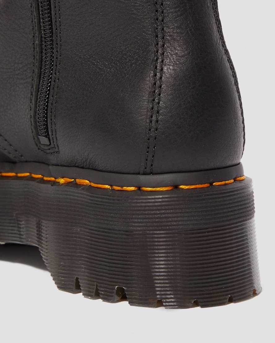 svarta dr martens jadon fodrade platåstövlar med fuskpäls för herr