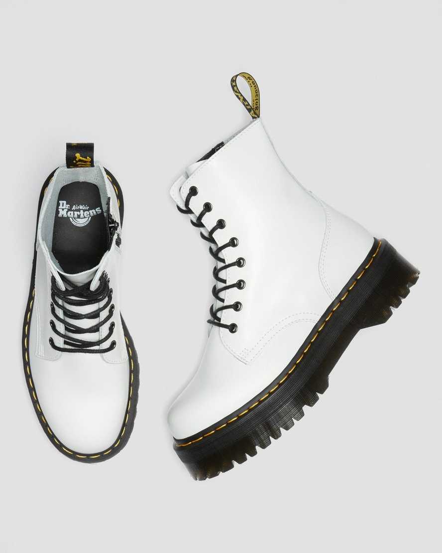 vita dr martens jadon smooth herr platåstövlar
