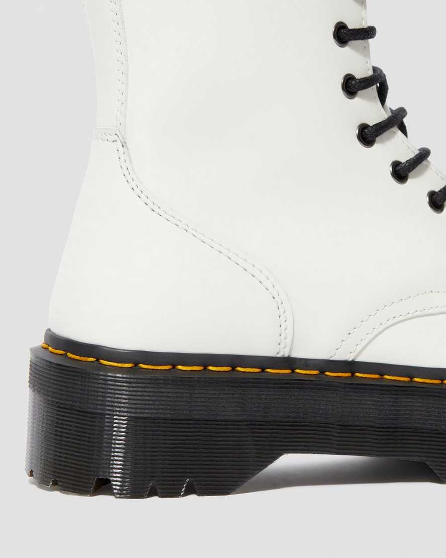 vita dr martens jadon smooth herr platåstövlar