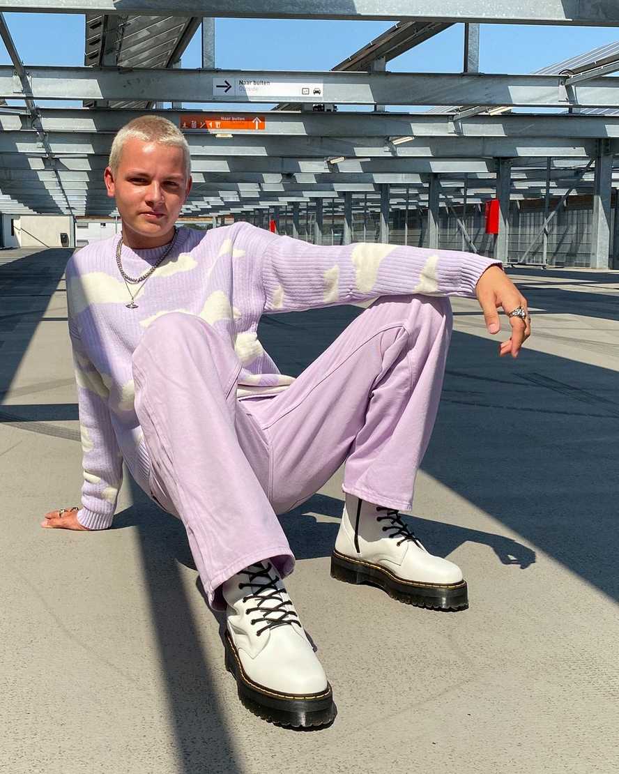 vita dr martens jadon smooth herr platåstövlar