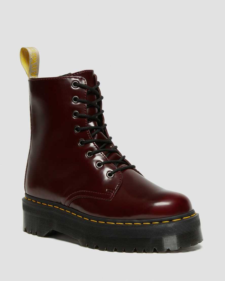 röda dr martens jadon ii herr platåstövlar