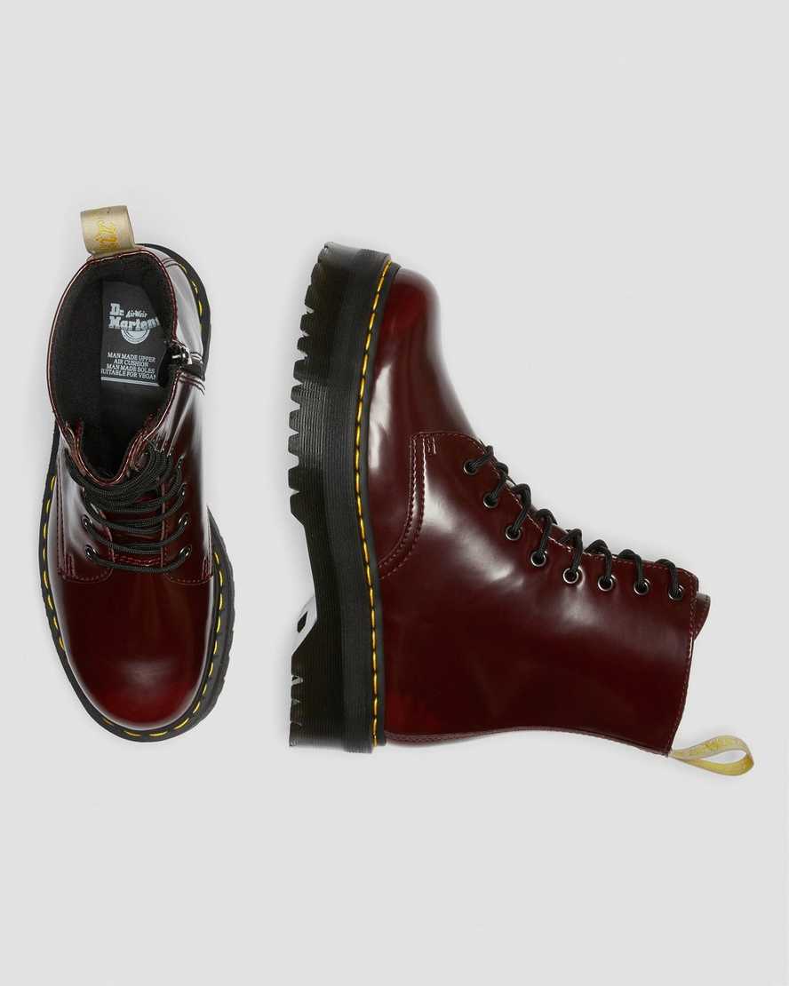 röda dr martens jadon ii herr platåstövlar