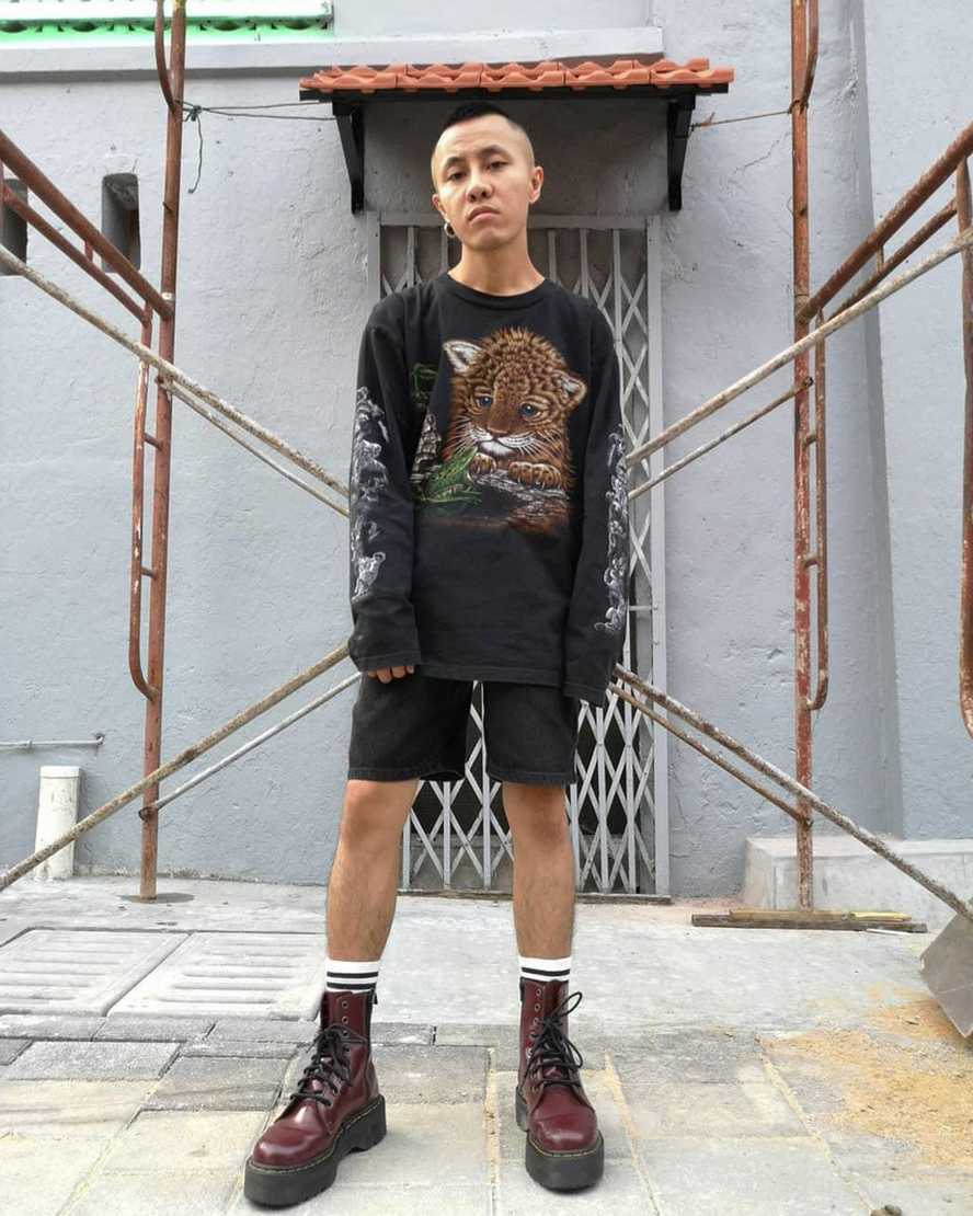 röda dr martens jadon ii herr platåstövlar