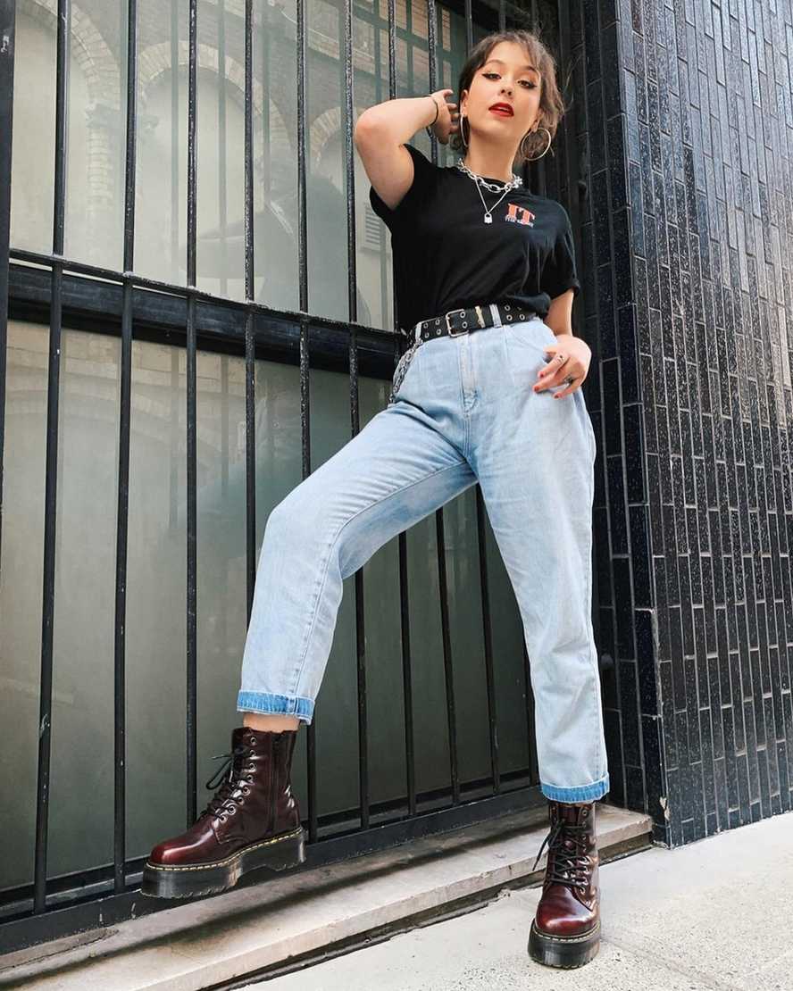 röda dr martens jadon ii herr platåstövlar