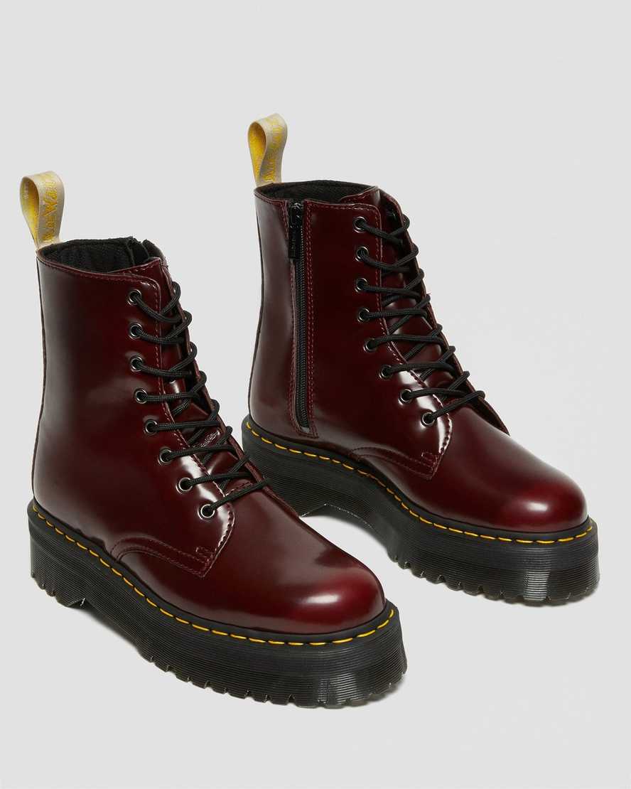 röda dr martens jadon ii herr platåstövlar