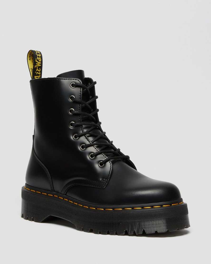 svarta dr martens jadon smooth herr platåstövlar