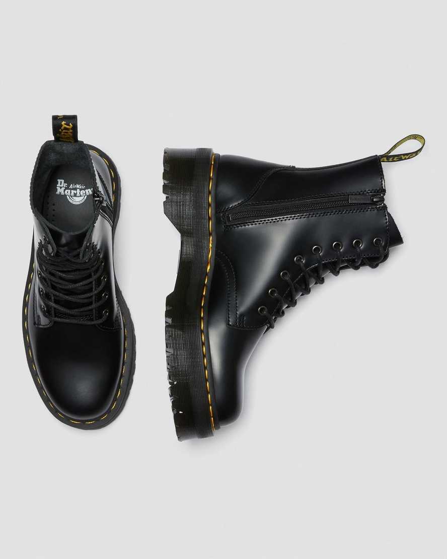 svarta dr martens jadon smooth herr platåstövlar