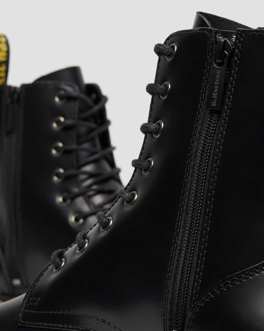 svarta dr martens jadon smooth herr platåstövlar