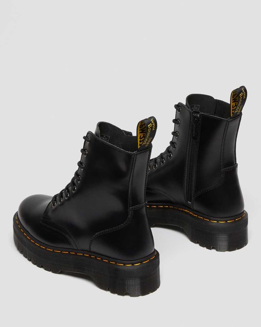 svarta dr martens jadon smooth herr platåstövlar