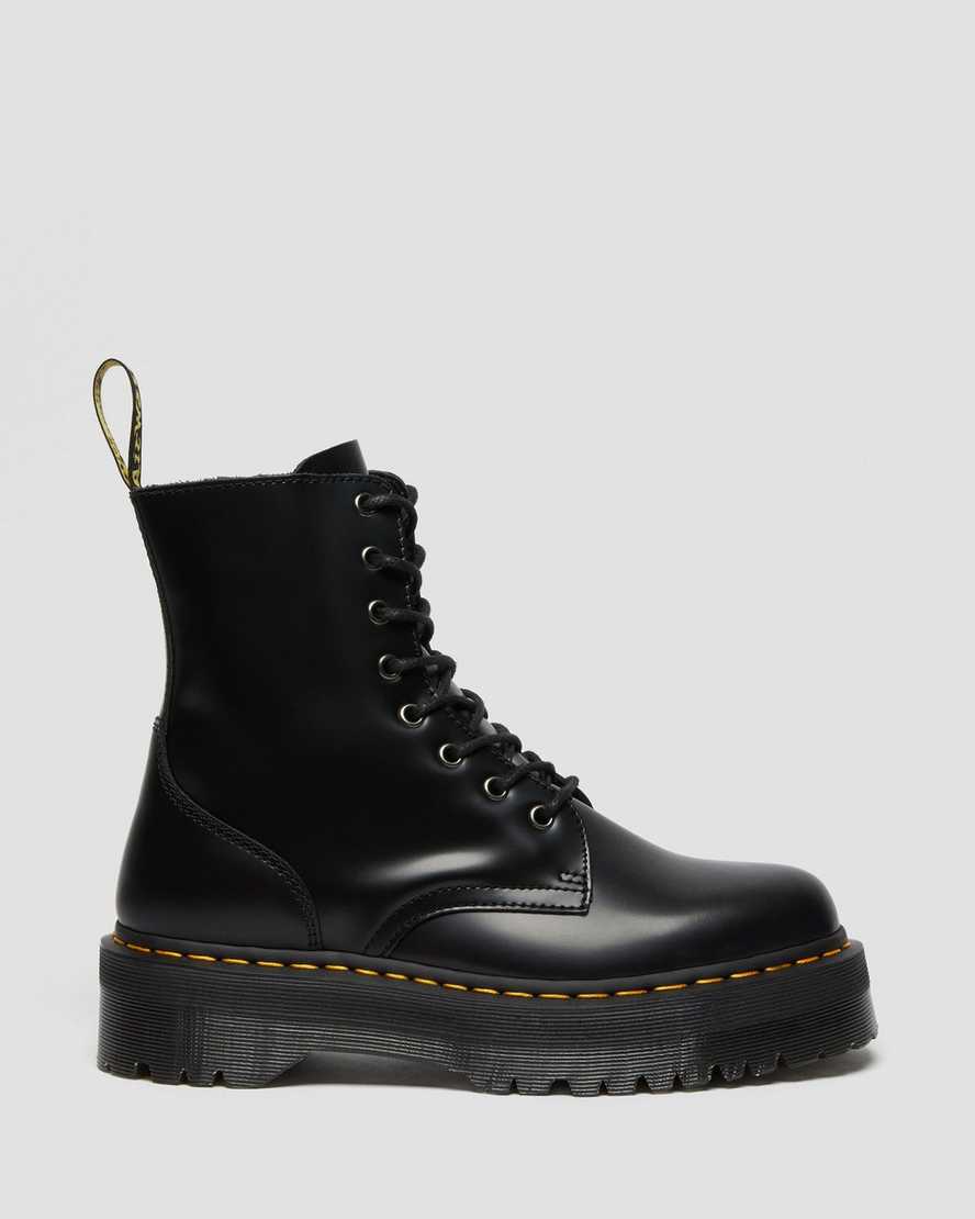 svarta dr martens jadon smooth herr platåstövlar