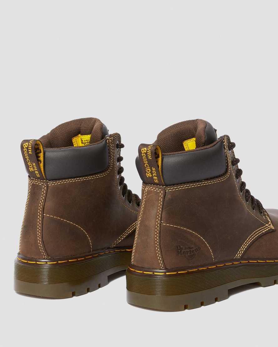 mörkbruna dr martens winch extra wide herr arbetsstövlar