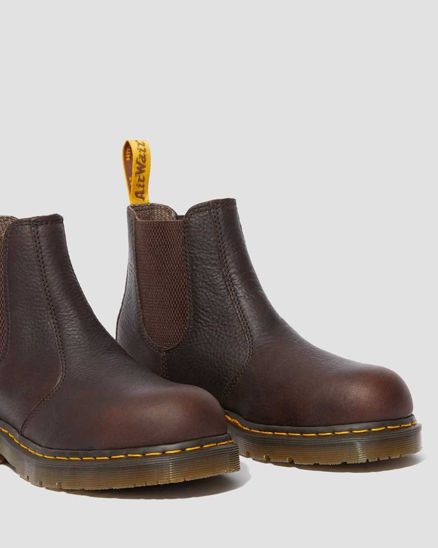 bruna dr martens fellside chelsea arbetsstövlar för män