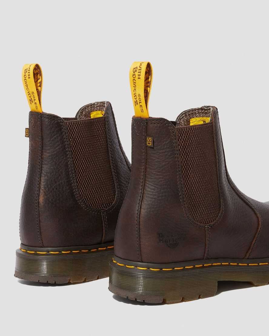 bruna dr martens fellside chelsea arbetsstövlar för män
