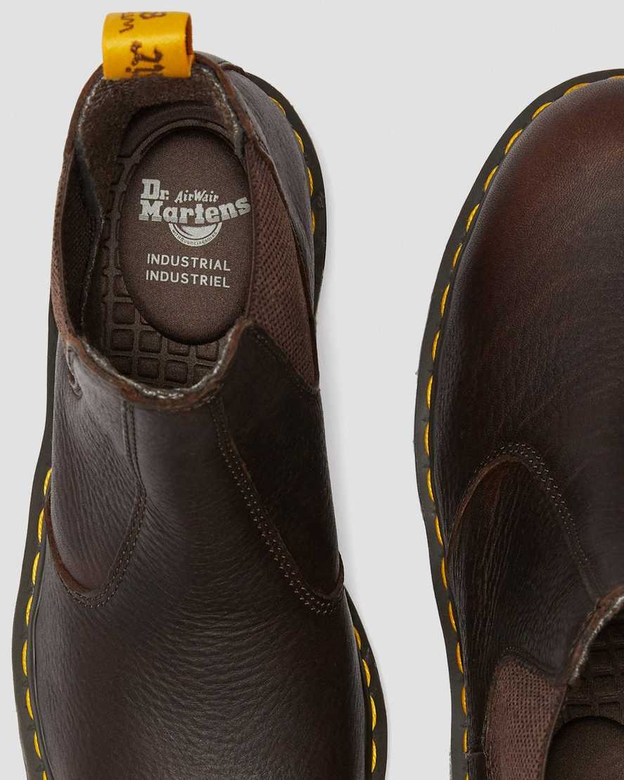 bruna dr martens fellside chelsea arbetsstövlar för män