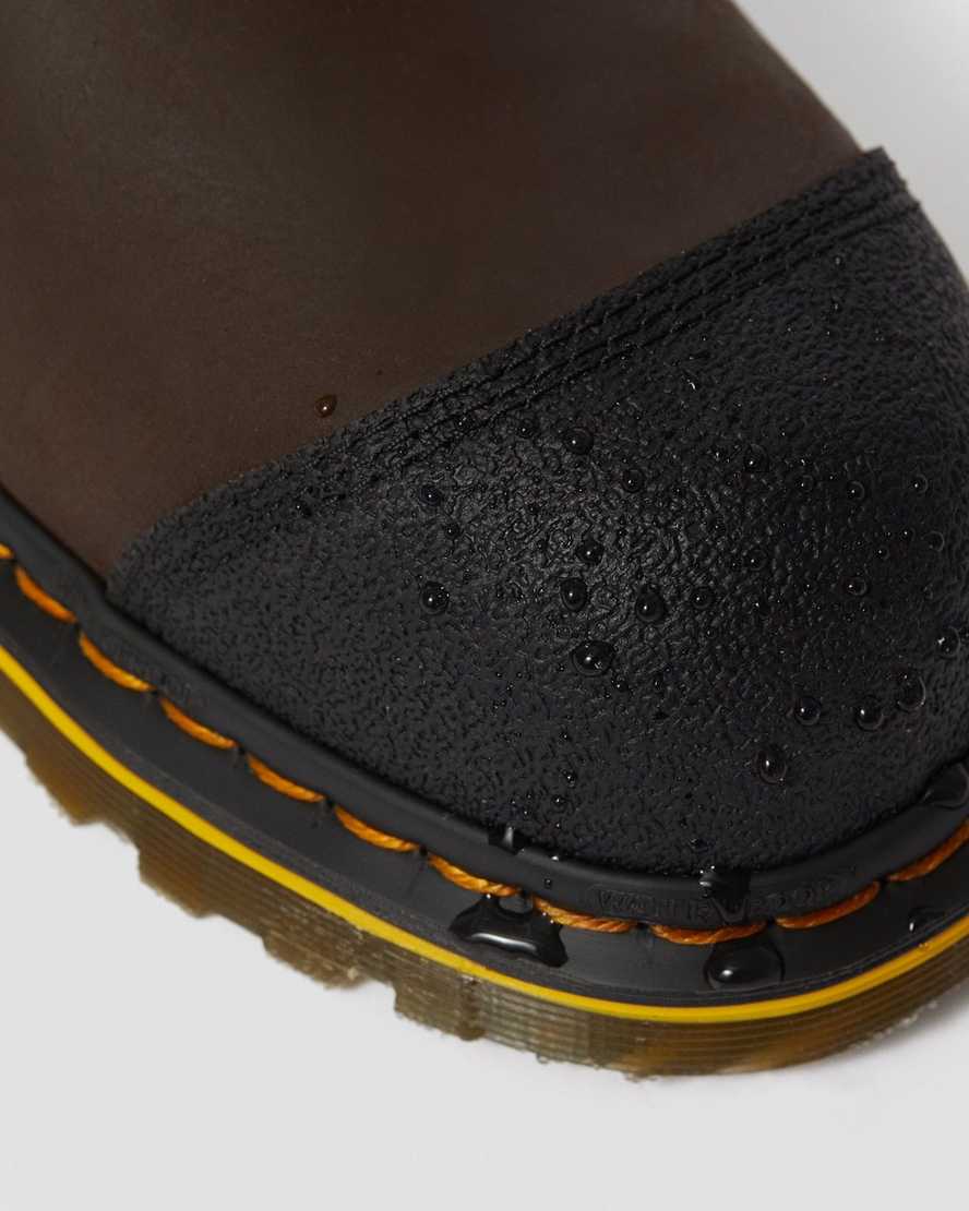 mörkbruna dr martens firth vattentäta stålhätta arbetsstövlar för herr