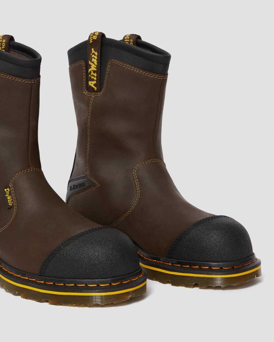 mörkbruna dr martens firth vattentäta stålhätta arbetsstövlar för herr