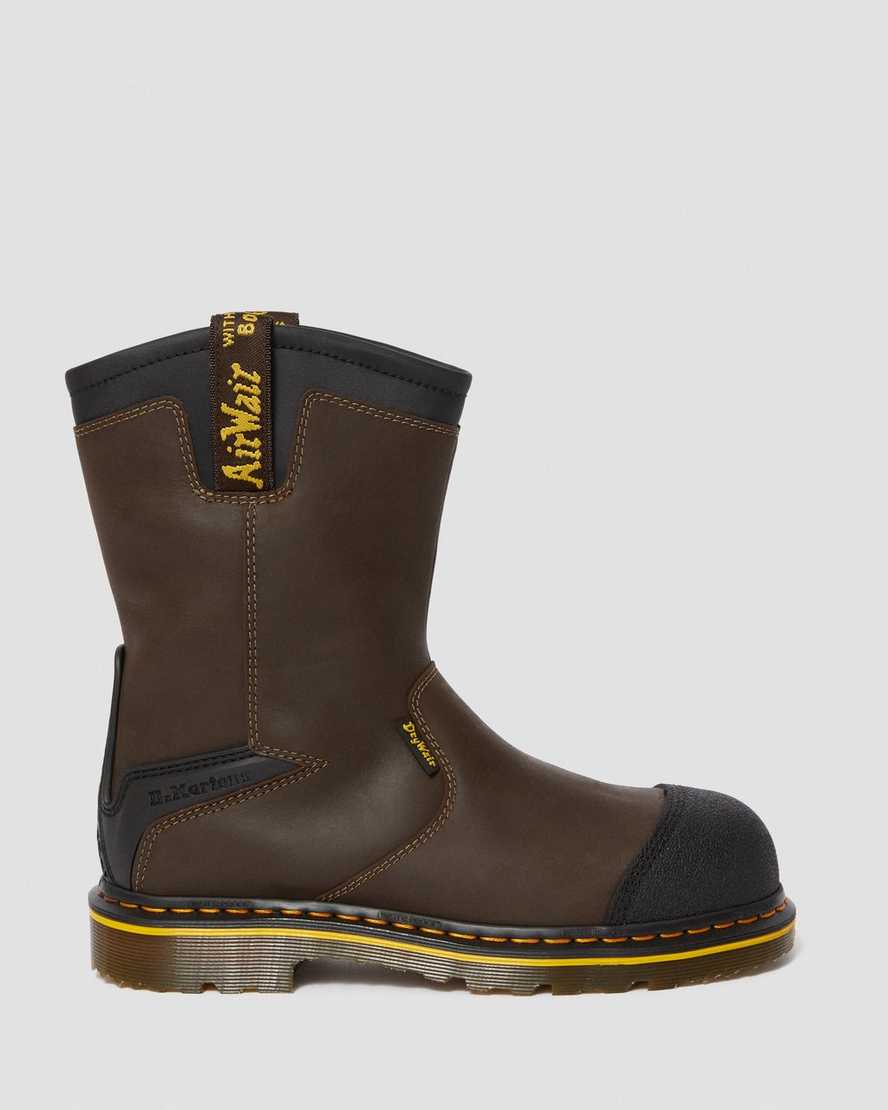 mörkbruna dr martens firth vattentäta stålhätta arbetsstövlar för herr