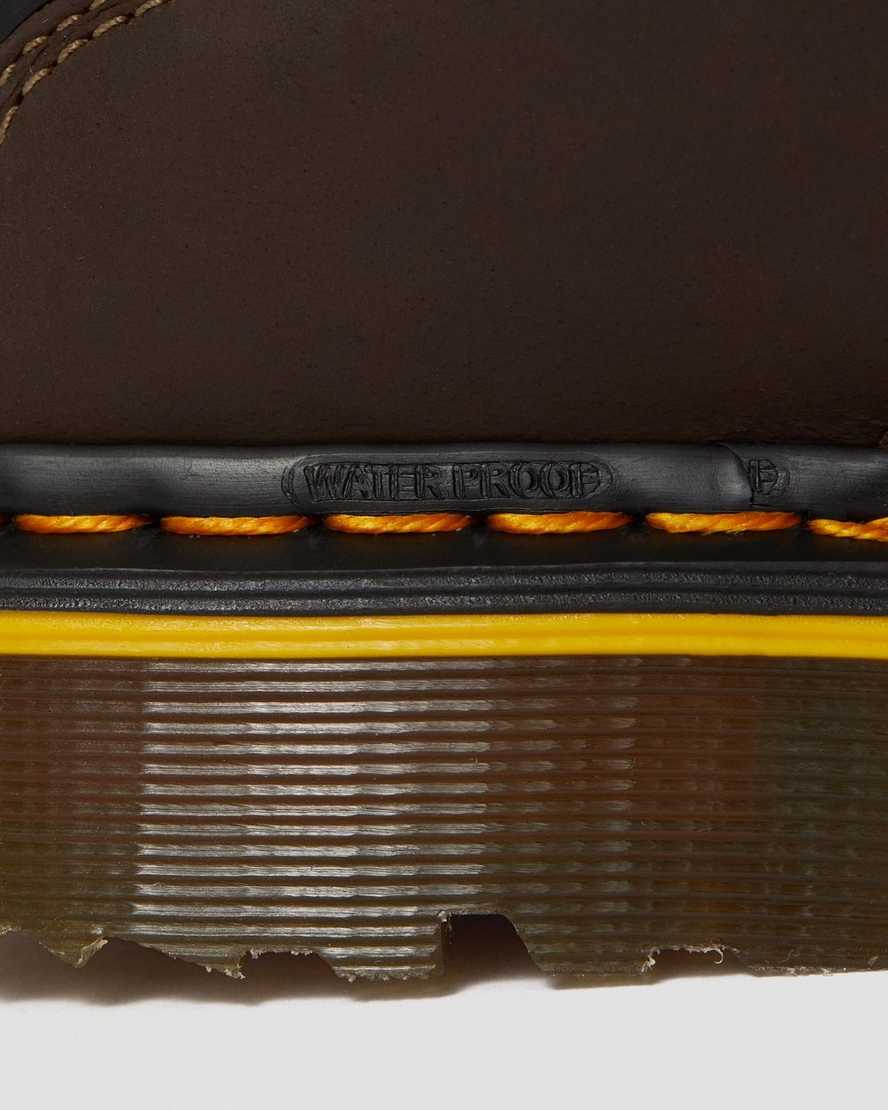 mörkbruna dr martens firth vattentäta stålhätta arbetsstövlar för herr