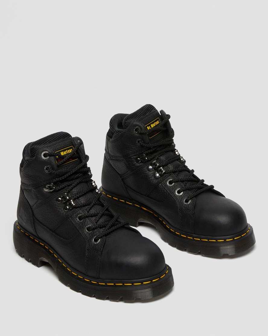 svarta dr martens ironbridge grizzly steel toe arbetsstövlar för herr