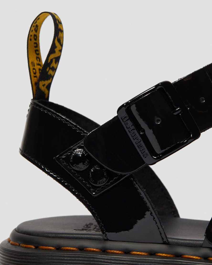 svarta dr martens gryphon patent gladiatorsandaler för män