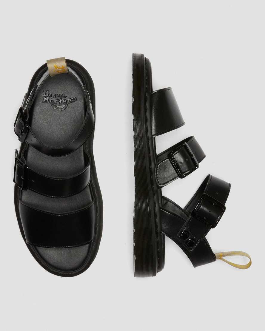 svarta dr martens gryphon gladiatorsandaler för män