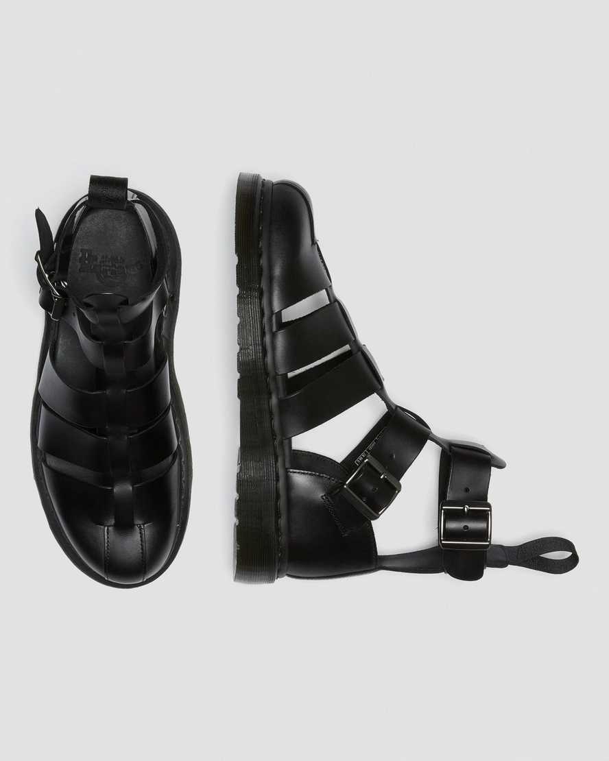 svarta dr martens geraldo gladiatorsandaler för män