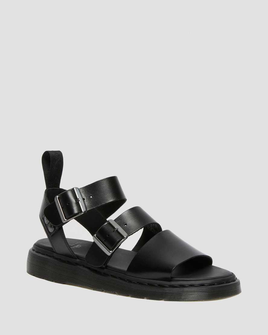 svarta dr martens gryphon brando gladiatorsandaler för män