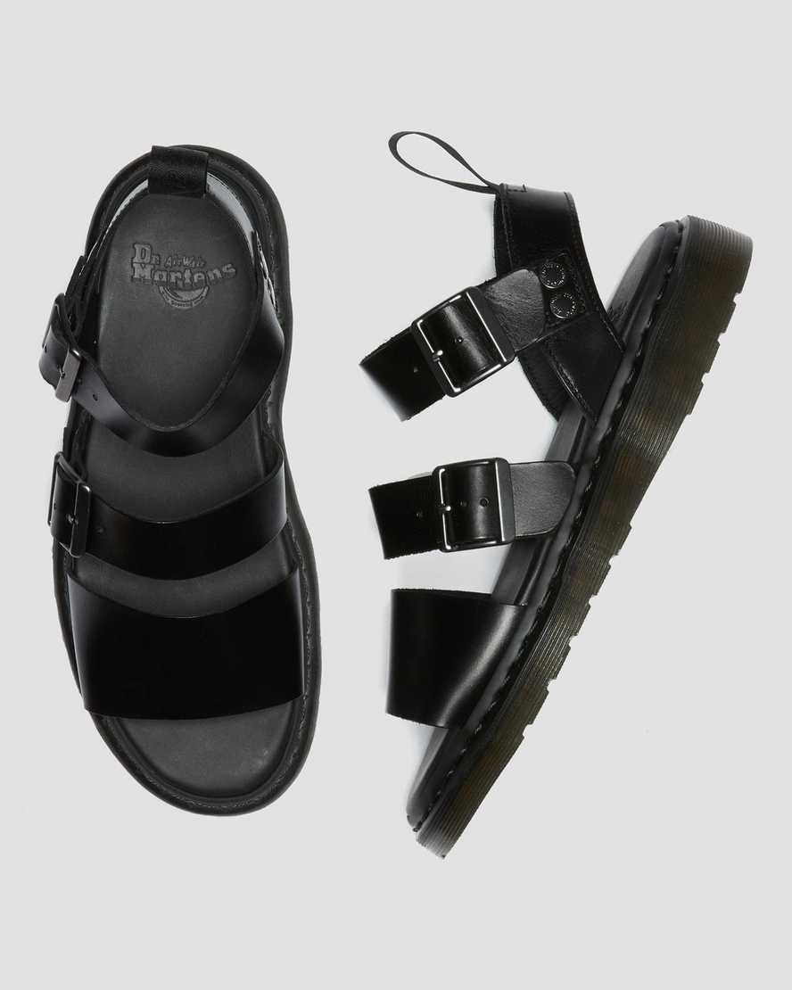 svarta dr martens gryphon brando gladiatorsandaler för män