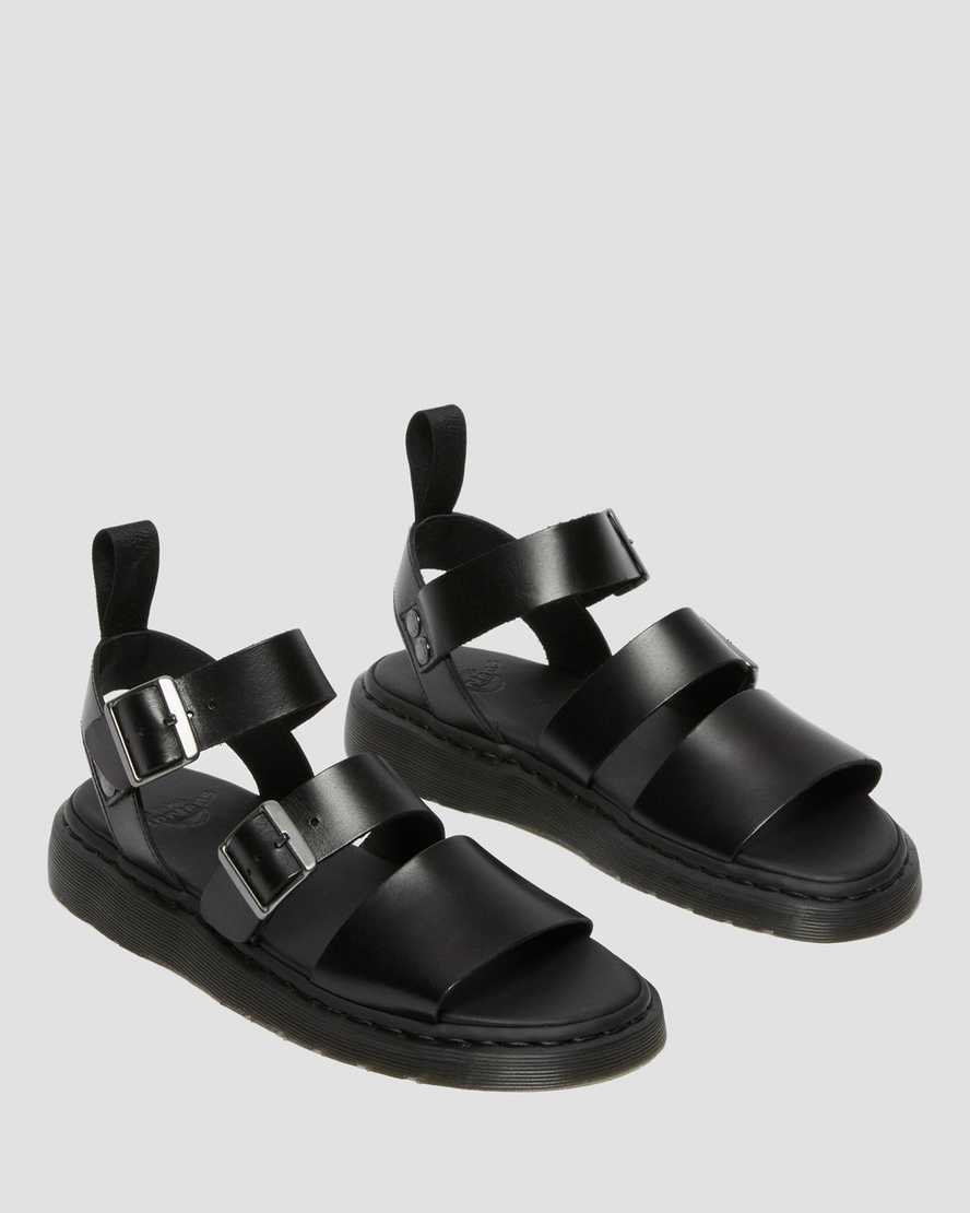 svarta dr martens gryphon brando gladiatorsandaler för män