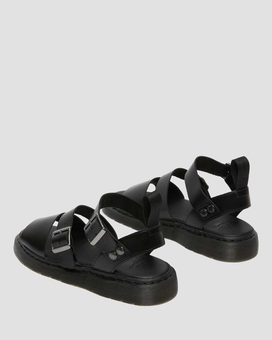 svarta dr martens gryphon brando gladiatorsandaler för män