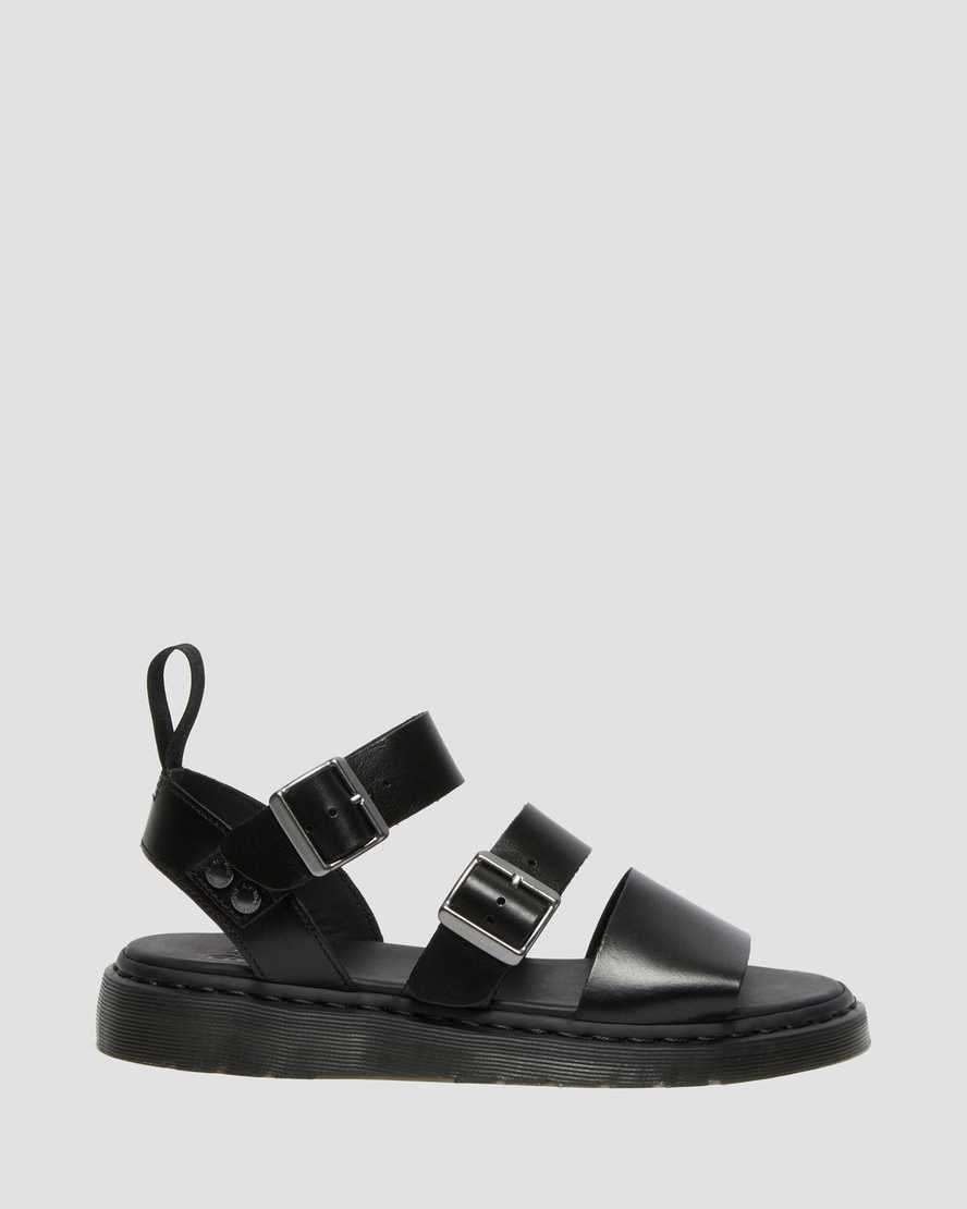 svarta dr martens gryphon brando gladiatorsandaler för män