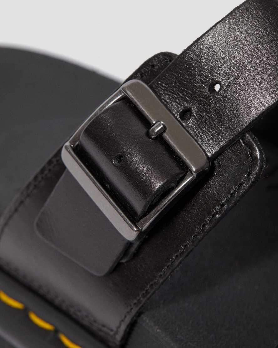 svarta dr martens myles brando buckle herr slidesandaler