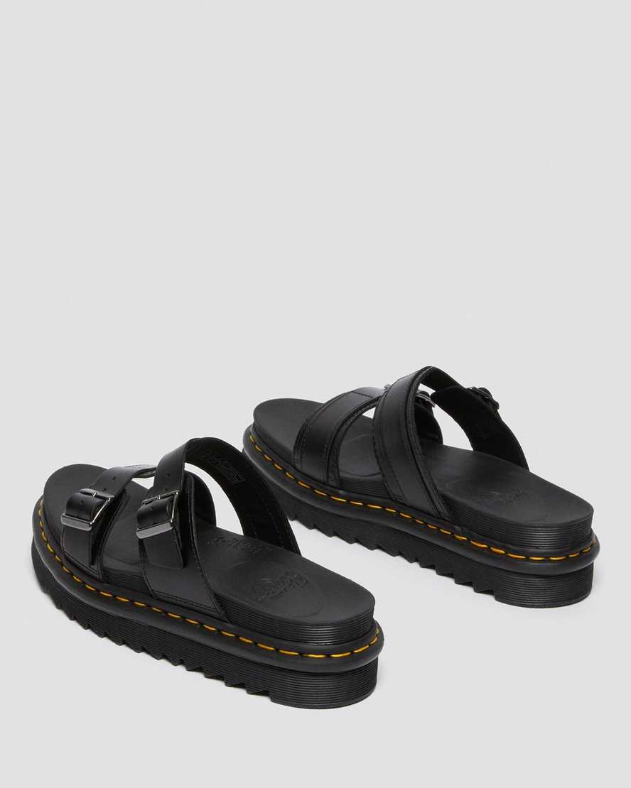 svarta dr martens myles brando buckle herr slidesandaler