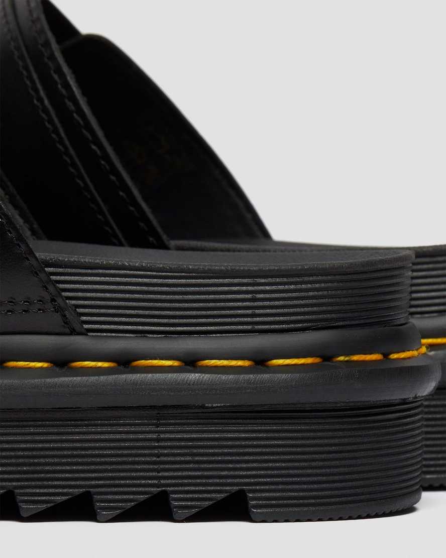 svarta dr martens myles brando buckle herr slidesandaler