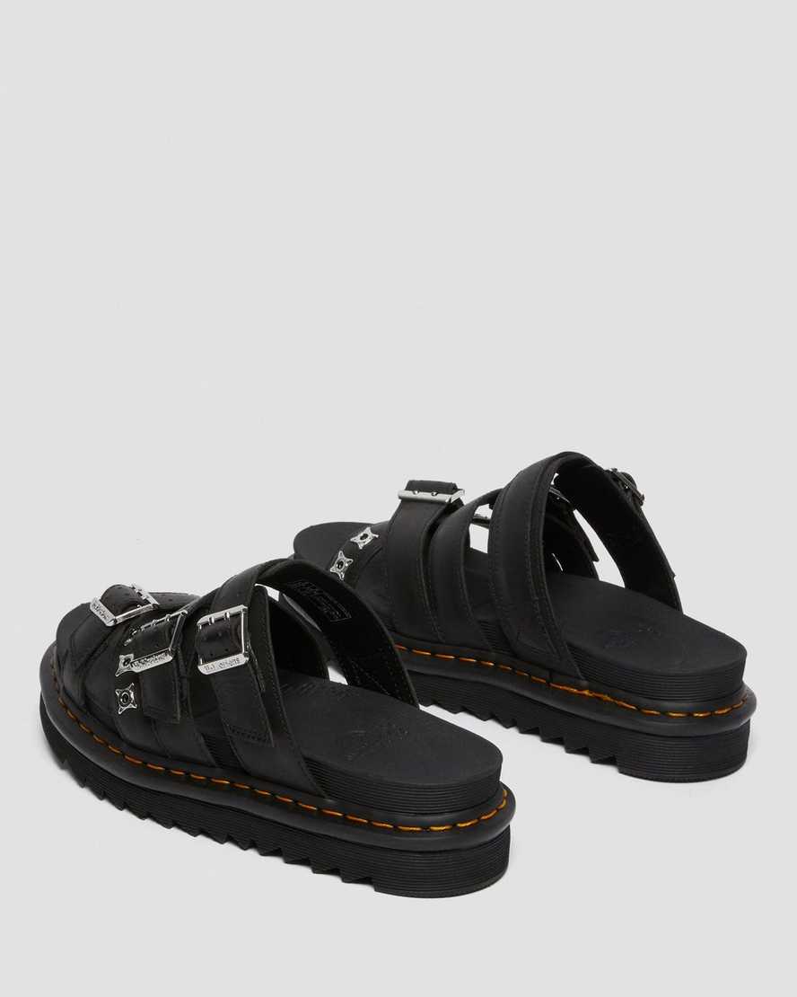 svarta dr martens ryker ii hardware strap herrsandaler