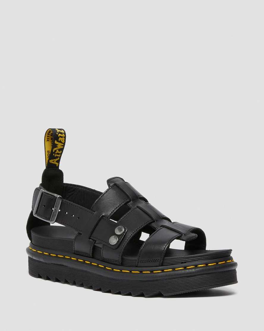 svarta dr martens terry herrsandaler med rem