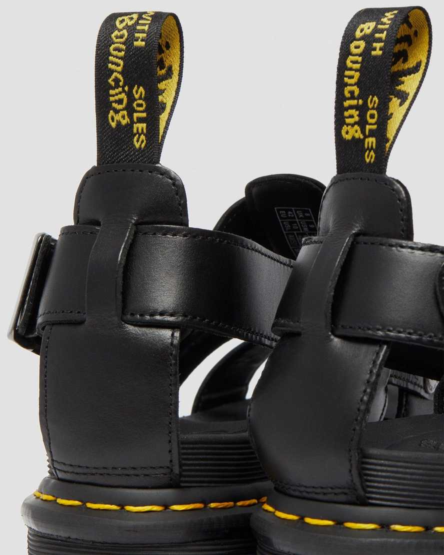 svarta dr martens terry herrsandaler med rem