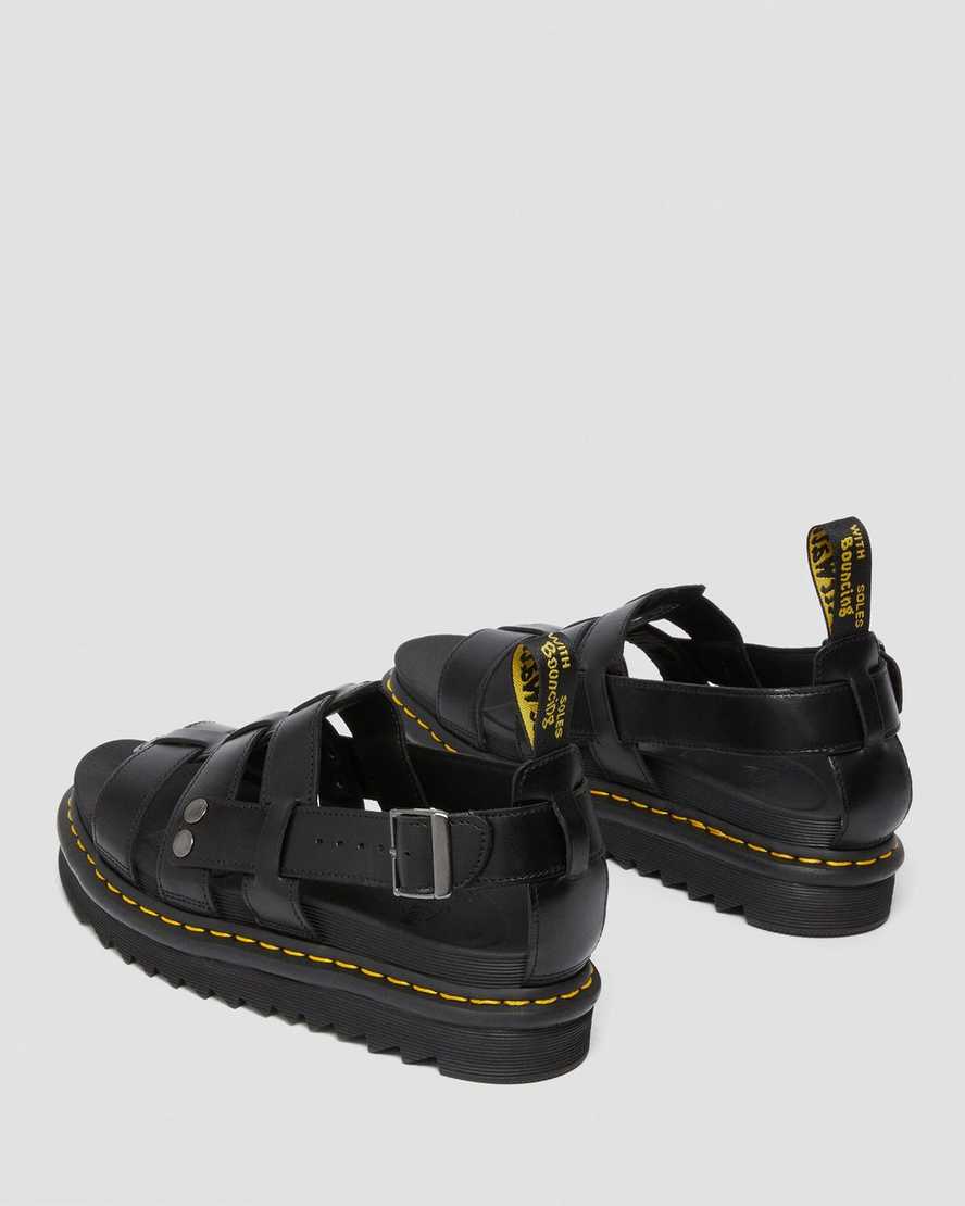 svarta dr martens terry herrsandaler med rem