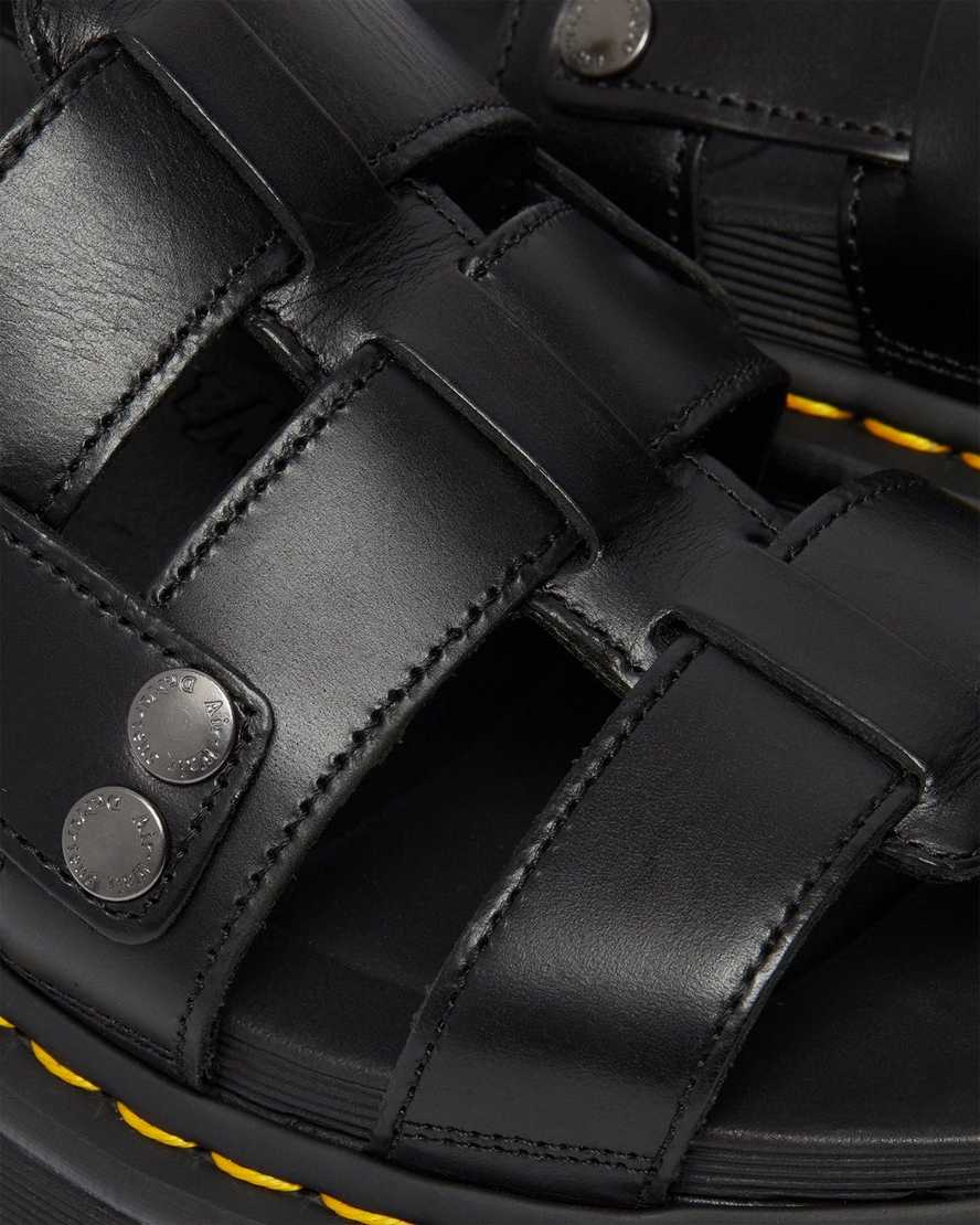 svarta dr martens terry herrsandaler med rem