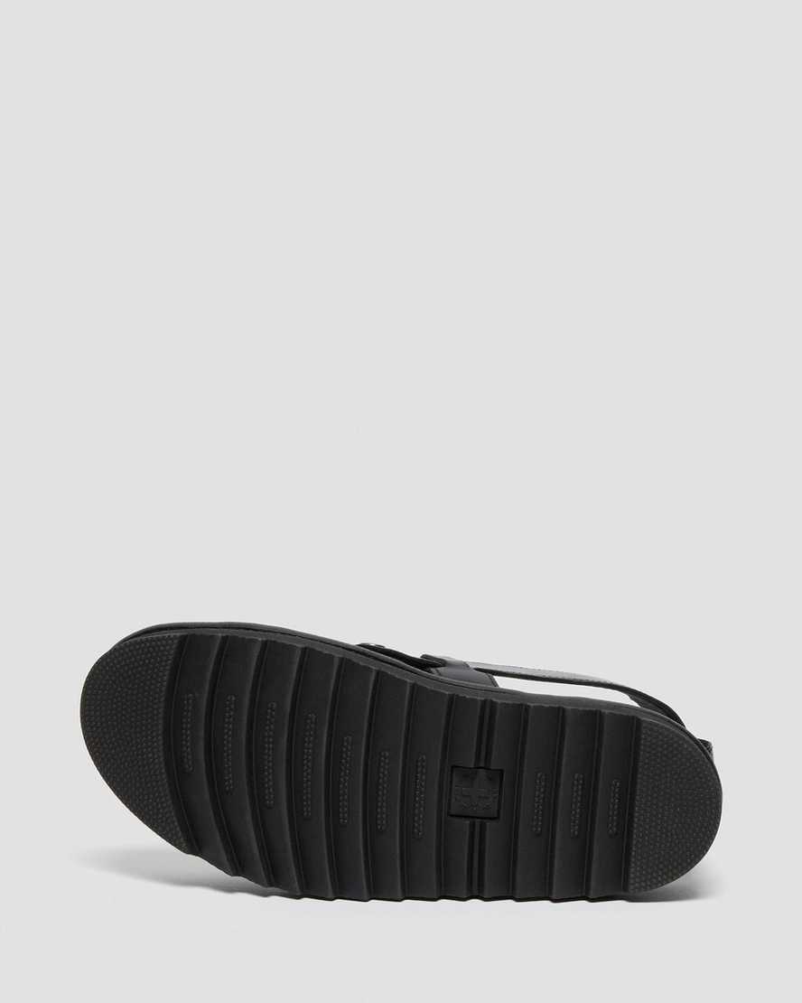 svarta dr martens terry herrsandaler med rem