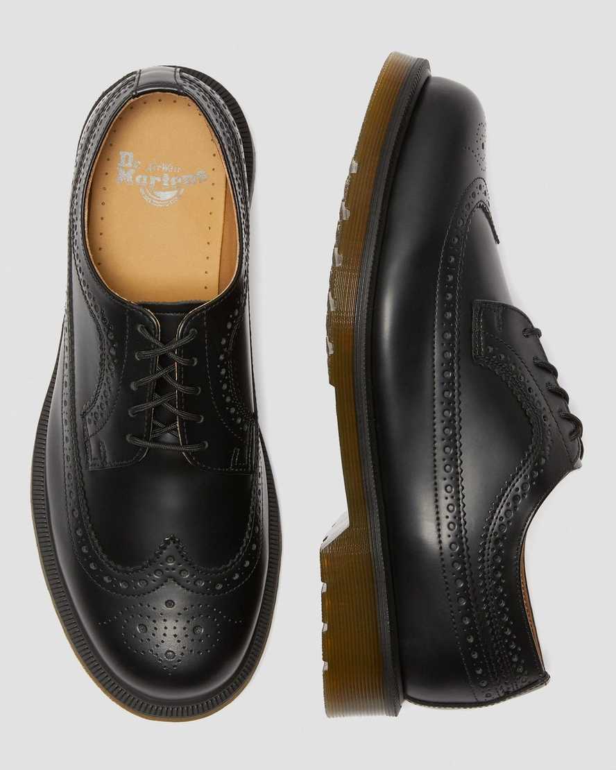 svarta dr martens 3989 smooth brogue-skor för män