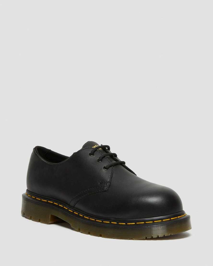 svarta dr martens 1461 halkfria stålhätta herrskor