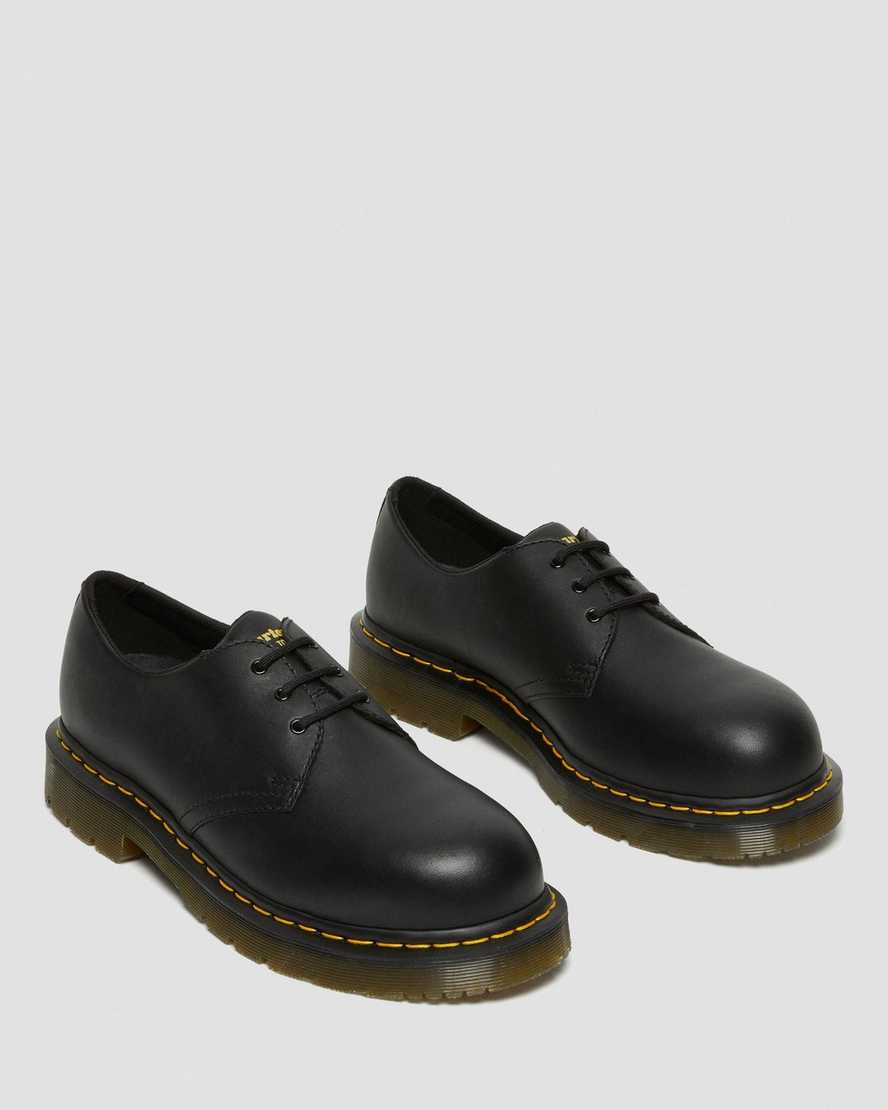 svarta dr martens 1461 halkfria stålhätta herrskor